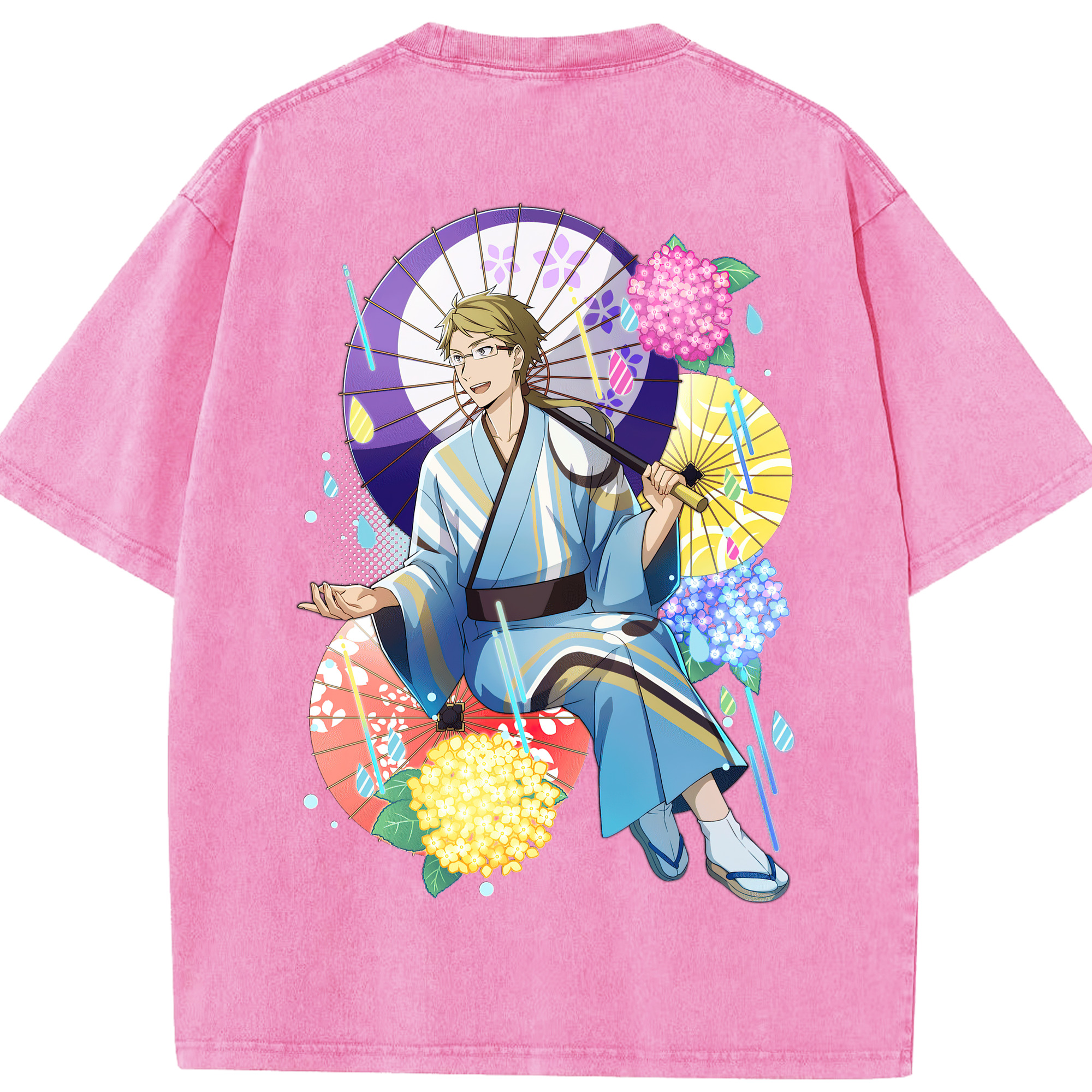 （画像用） 文豪ストレイドッグス Bungo Stray Dogs 綿100% ヴィンテージ風 半袖Tシャツ（背面プリント）